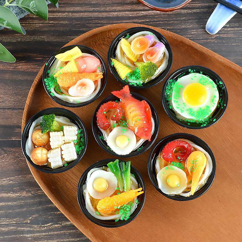 仿真乌冬面食玩挂件创意仿真食物大碗日本拉面模型挂饰
