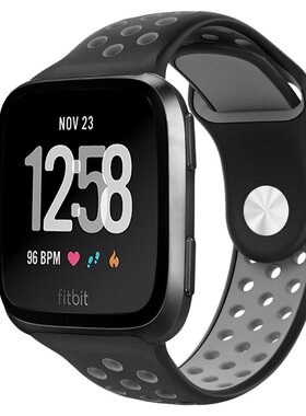 适用Fitbit Versa/Versa2/Versa Lite透气硅胶双色快拆替换表带