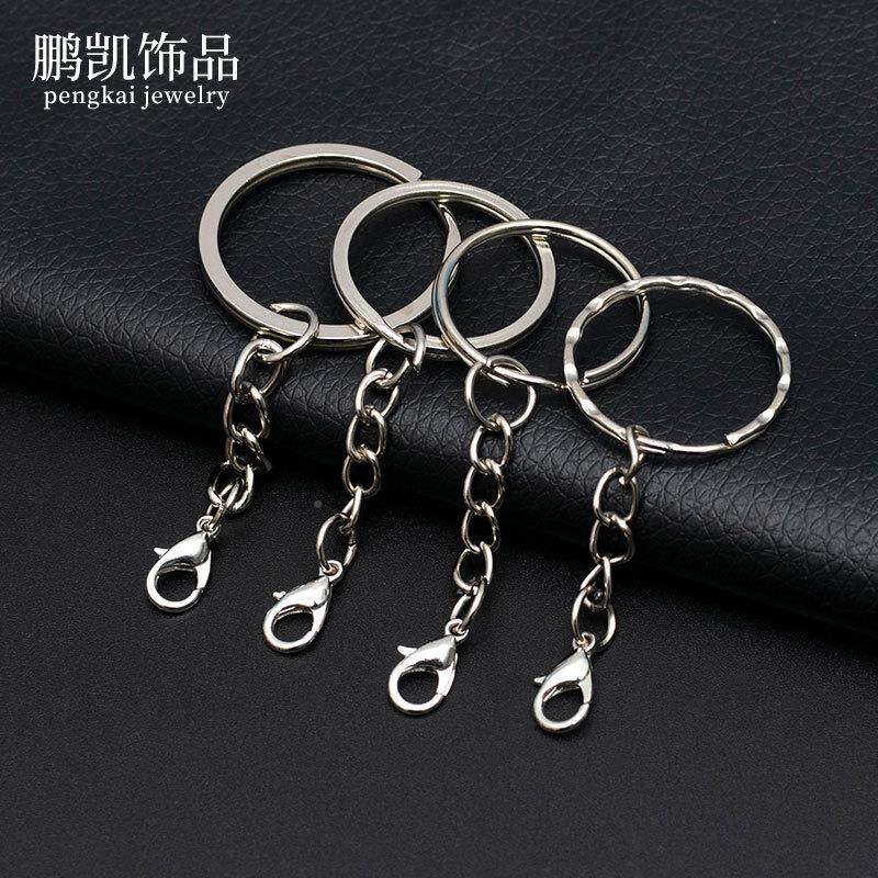 100个钥匙环挂链金属钥匙圈钥匙链挂302龙虾扣五金配件现货