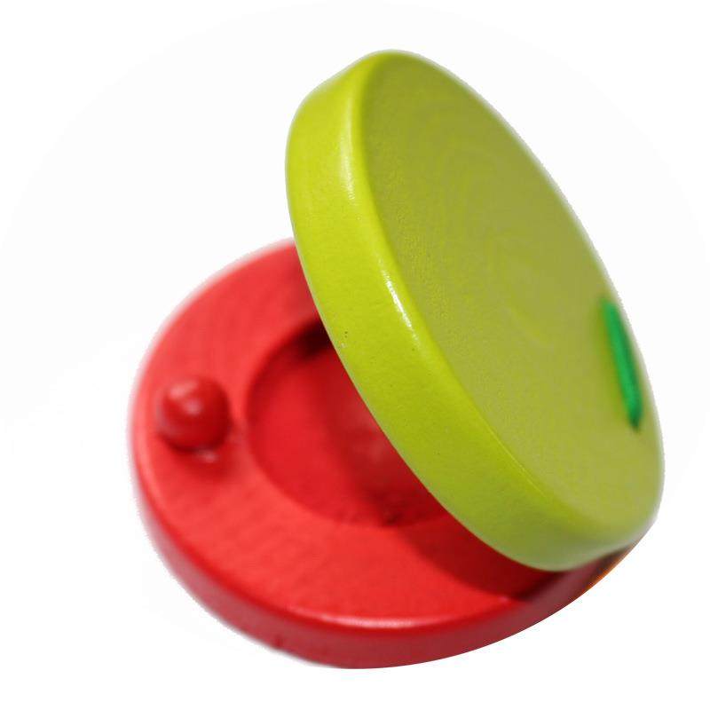 木质玩具儿童早教圆形手握木制小快板音乐哒哒舞儿童玩具厂家