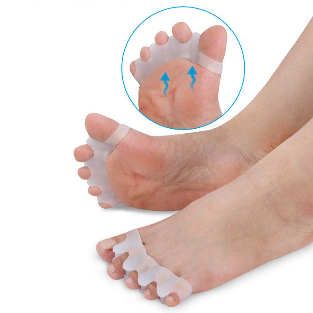 硅胶分趾器硅胶蓝色脚趾分离器脚趾固定垫重叠趾五孔分趾器美甲工