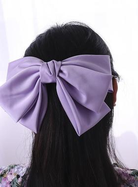 温柔春~气质缎面蝴蝶结发夹后脑勺夹子网红发饰发卡D568定制