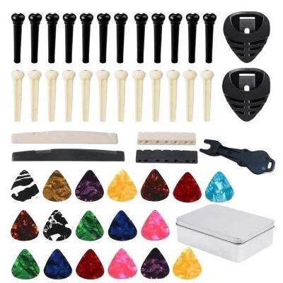 吉他配件通用礼包 固弦锥 拨片 上下弦枕 铁盒包装套餐定制