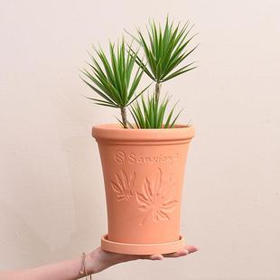 红陶花盆 高兰花盆复古做旧透气客厅阳台庭院花园植物陶瓷陶土定