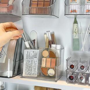 化妆刷收纳盒卫生间镜柜立式窄透明化妆品口红洗手间卫浴柜置物架