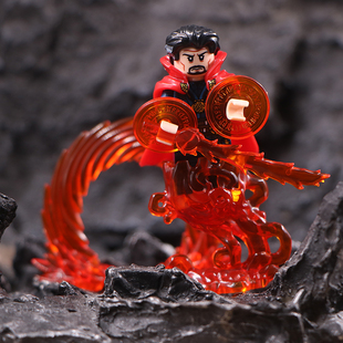 兼容国产奇异博士2积木人仔MOC配件传送门火焰魔法阵手炮拼装玩具