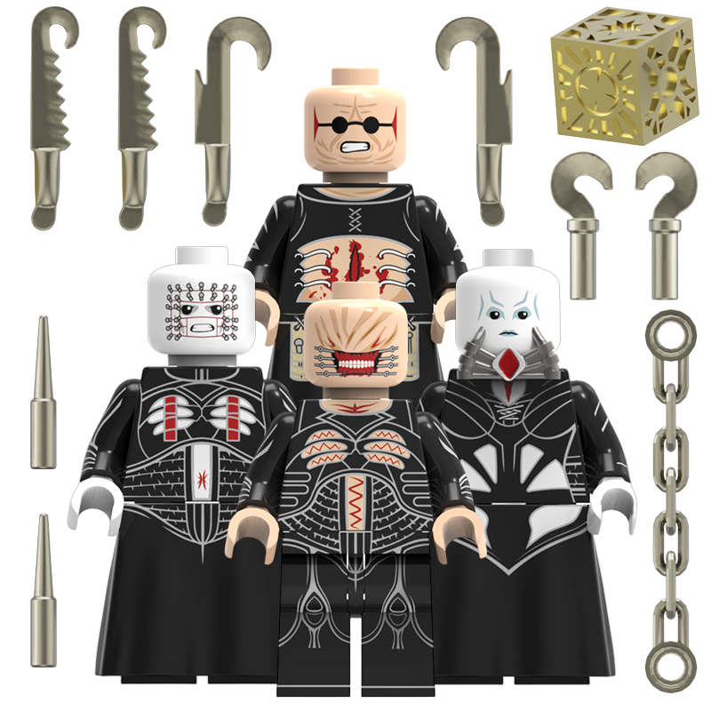 适配乐高万圣节人仔积木养鬼吃人钉子头颤齿裂喉搞怪礼物拼装玩具