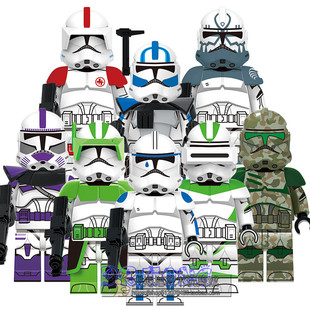 兼容国产X0344回声狼群克隆人士兵187军团益智拼装积木人仔玩具