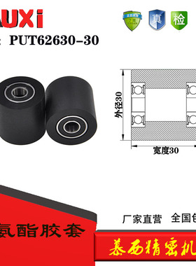 包胶成型轴承传送轮 PUT62630-30不锈钢螺杆悬臂滑轮 胶轮