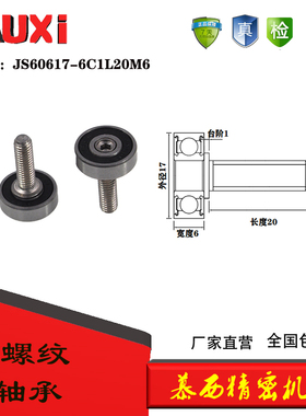 慕西厂家直销外螺纹轴承加不锈钢螺杆JS60617-6C1L20M6