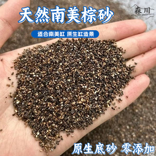 南美棕沙化妆沙子铺底装饰鱼缸底部砂石鱼缸底沙装饰溪流石头原生