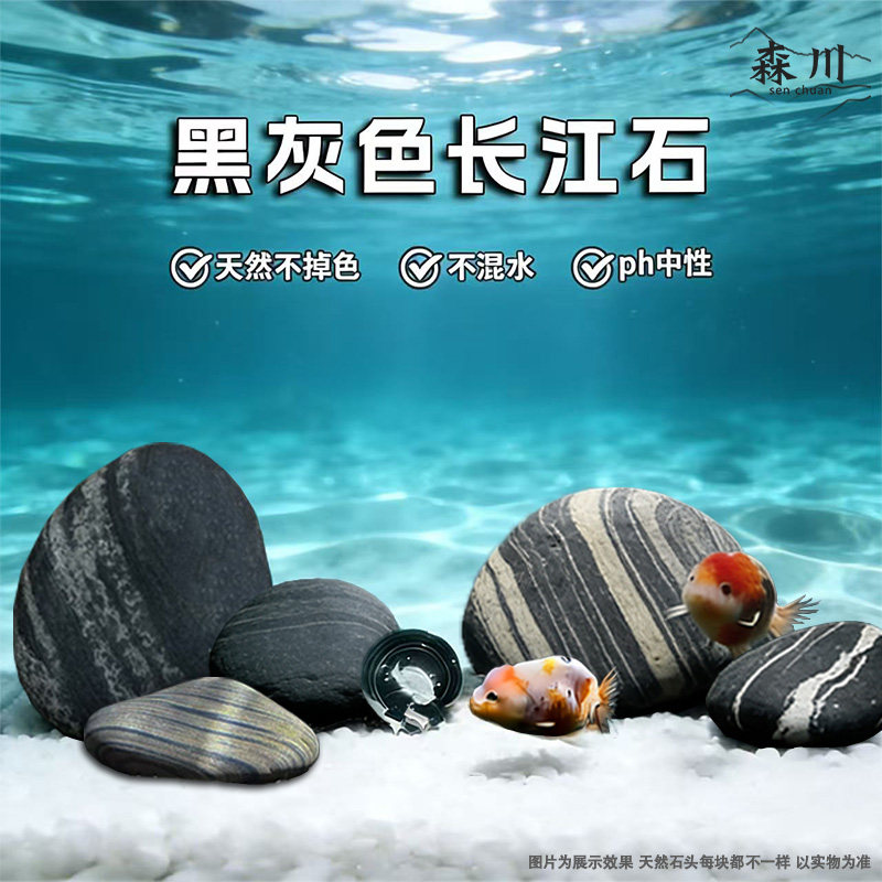 鹅卵石鱼缸造景石水族装饰石头图片