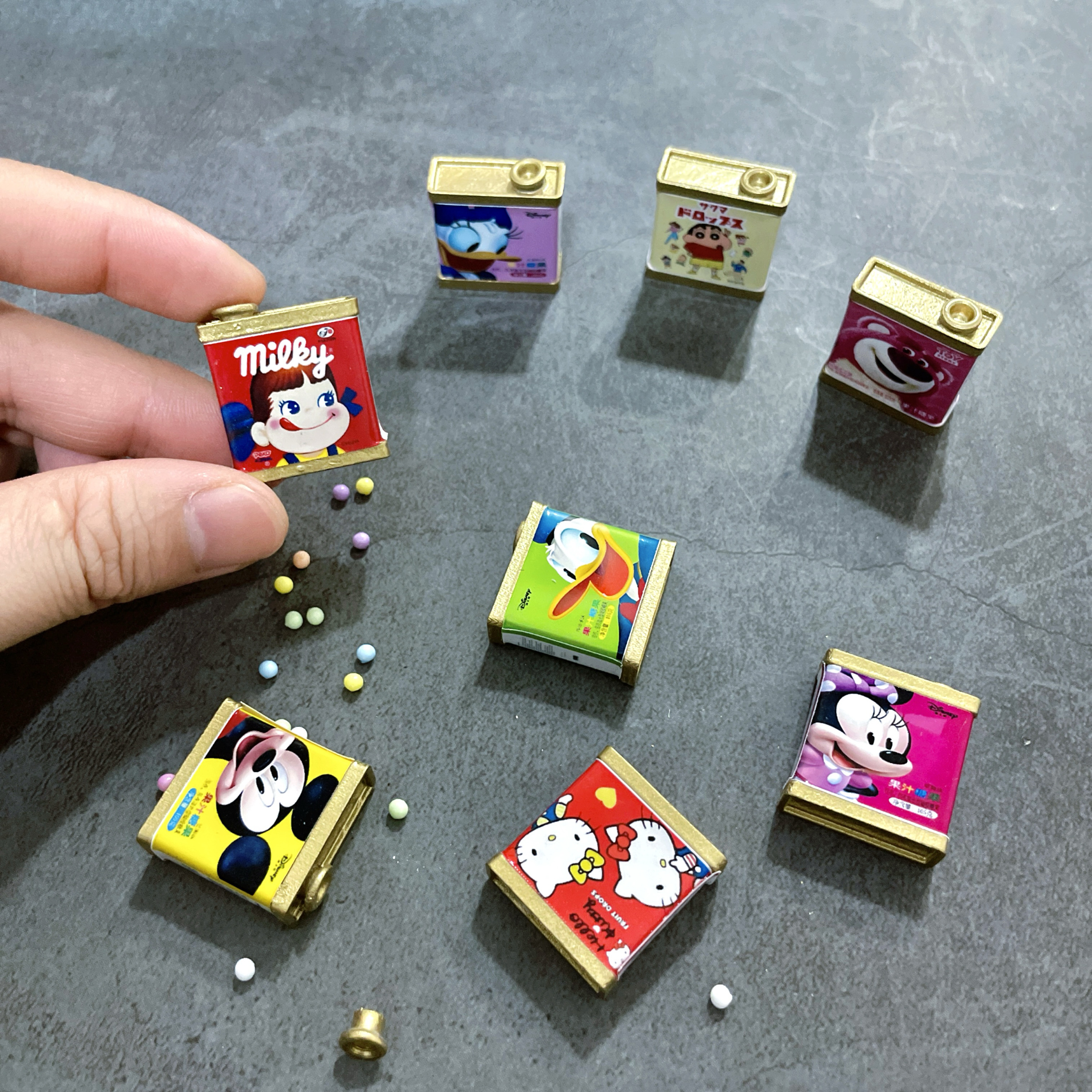 不能吃手作微缩迷你盒装水果糖模型玩具摆设娃屋摆设仿真拍摄道具