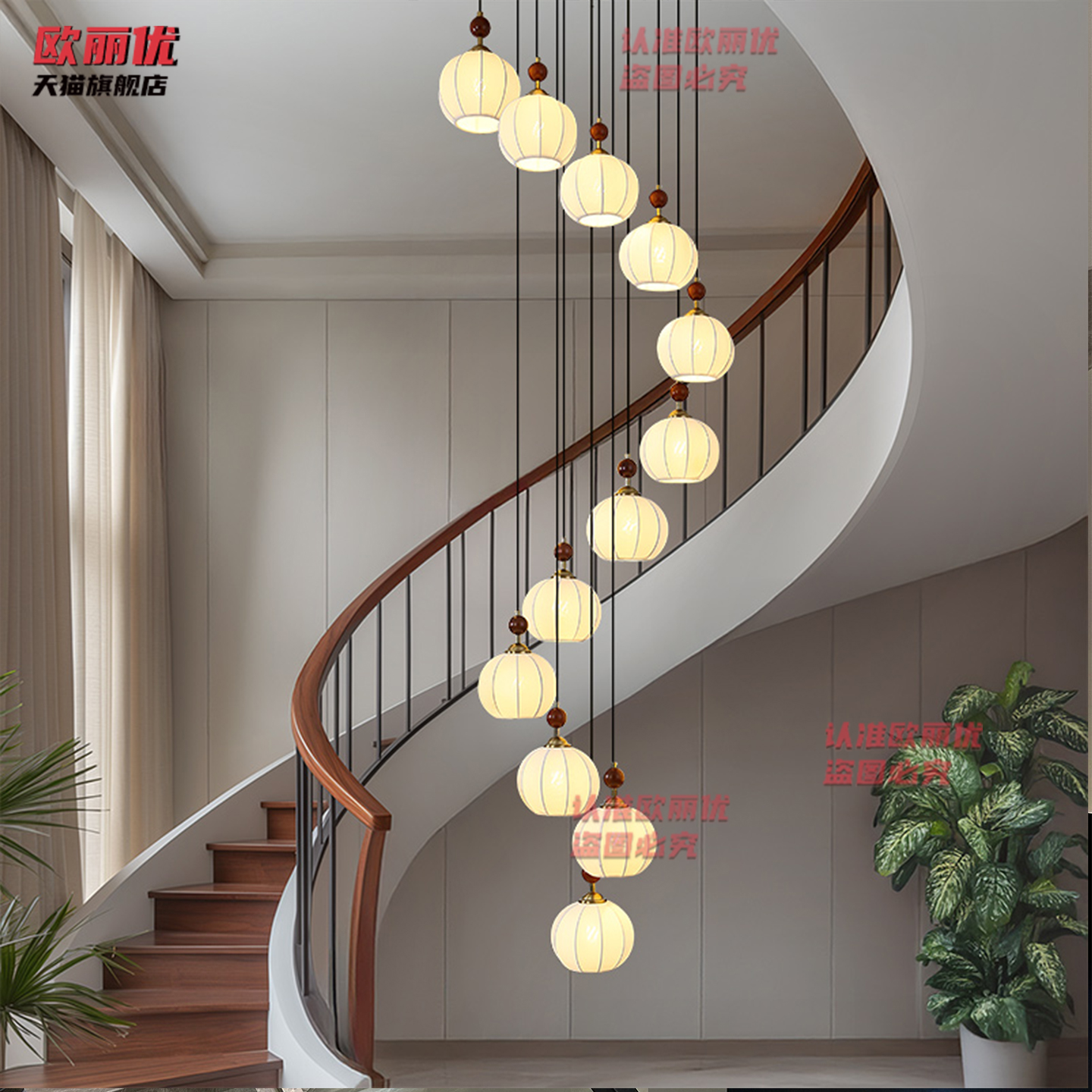 中古风楼梯吊灯法式复loft