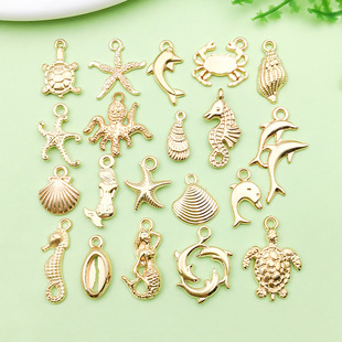 热销新款kc金合金美人鱼海豚吊坠挂件diy手链项链饰品配件