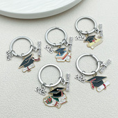 外贸跨境2026毕业礼物钥匙圈毕业证书卷书本学士帽合金钥匙扣挂件