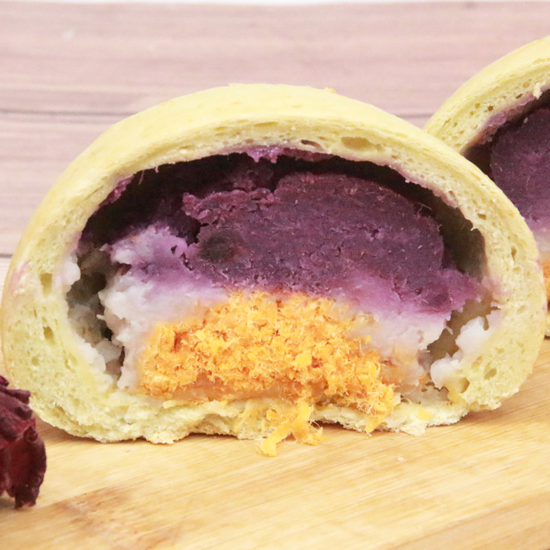 宇儿全麦芋泥紫薯肉松粗粮饱腹手作健身零食不加油糖代餐点心欧包