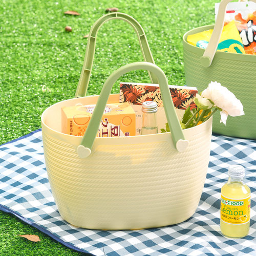 买菜篮子手提菜篮超市购物篮便携式仿藤编收纳篮脏衣篓洗澡篮