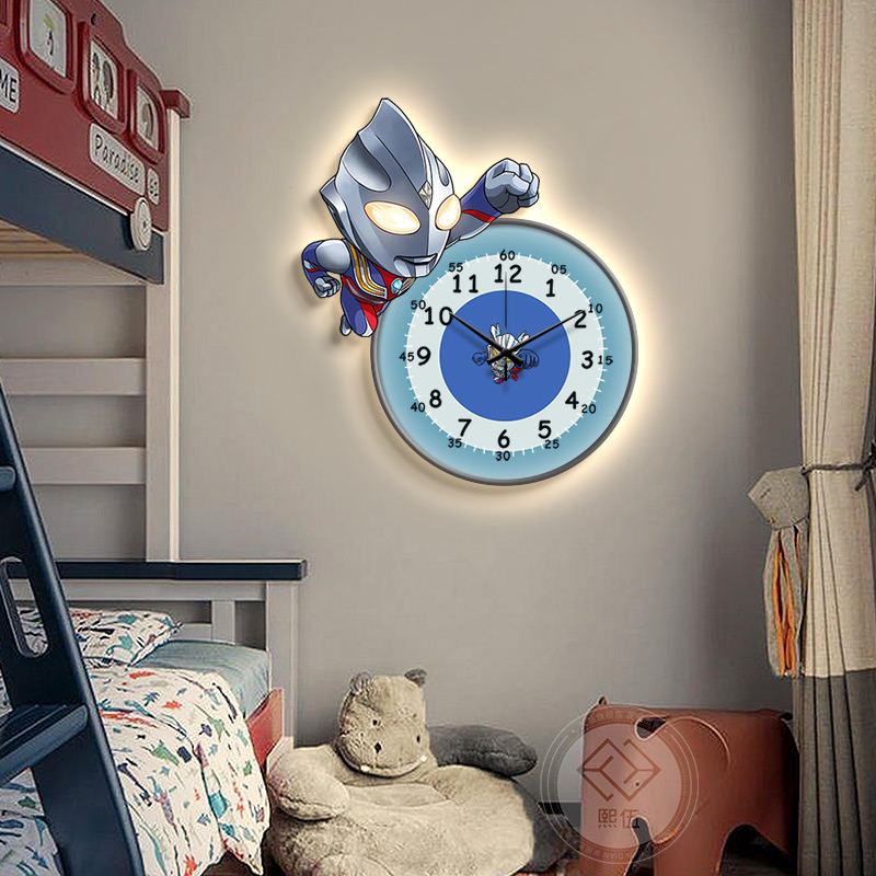 熙伍奥特曼挂钟发光灯画