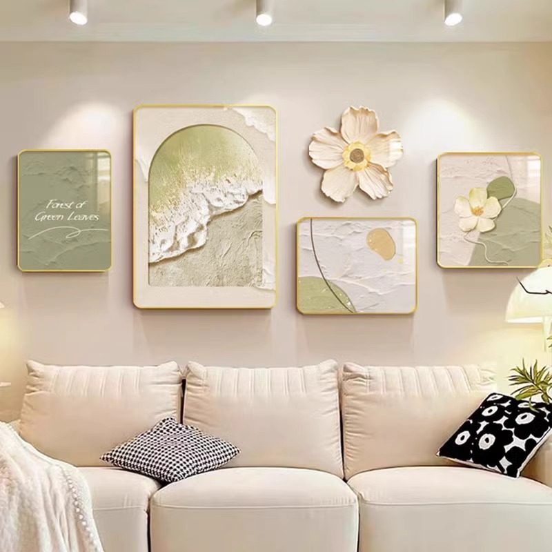 背有靠山客厅装饰画高档大气沙发背景墙山水挂画现代轻奢五联壁画,家居饰品,现代装饰画,淘宝优惠券,粉丝福利购,淘宝优惠卷