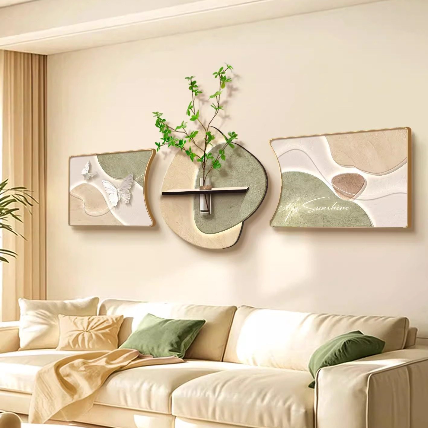 奶油风抽象现代画客厅装饰画简约沙发背景墙挂画高级现代装饰画,家居饰品,现代装饰画,淘宝优惠券,粉丝福利购,淘宝优惠卷