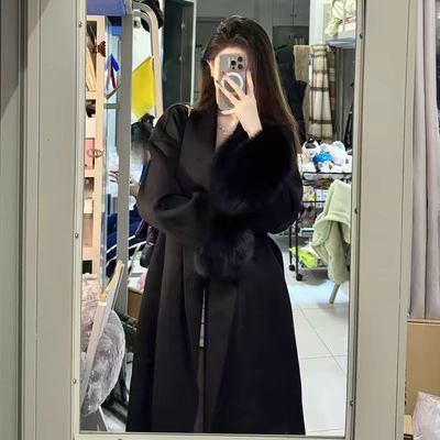 赫本风高级感双面呢子黑