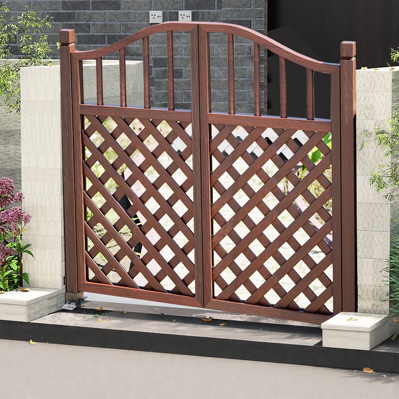栅栏门户外庭院防腐木门园艺双开门篱笆门菜园院子门木围栏花园门