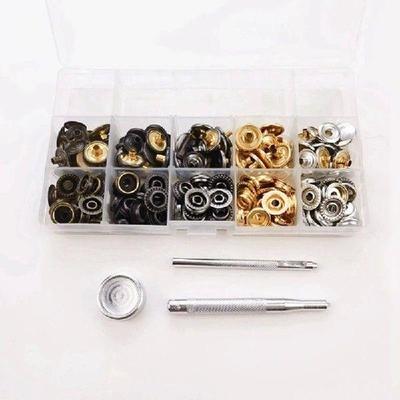 50 Sets 15Mm Metal Snap Fastener Button Press Popper With