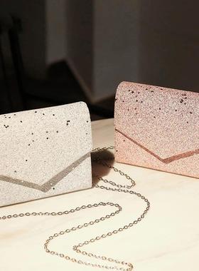 Black Messenger Crossbody Bag for Women Vintage Bling Sequin