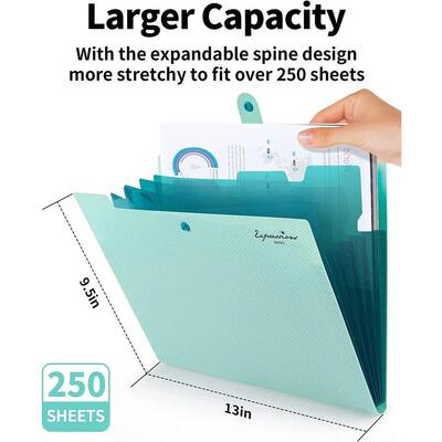 Expanding File Folder,5 Pocket Folders for Documents,Portabl