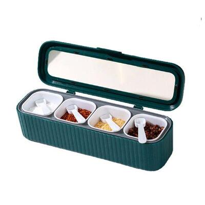 Kitchen four compartment condiment box household