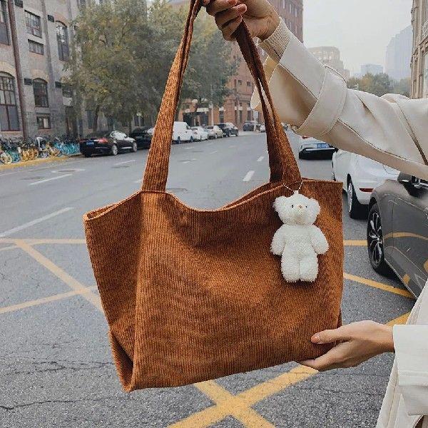 Corduroy Bag Handbags For Women Shoulder Bags Female Soft