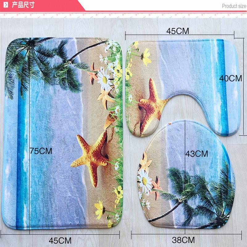 new bathroom carpet mats starfish toilet mat three piece
