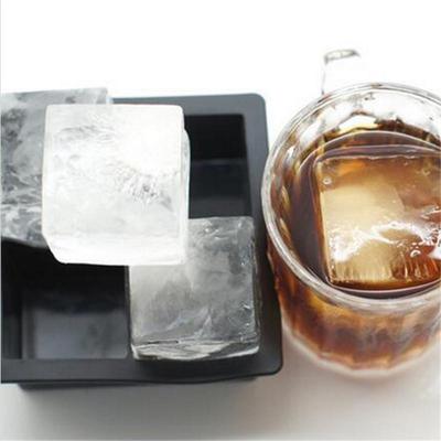 4 Hole Big Cube Jumbo Large Silicone Ice Cube Square Tray