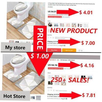 3 Pcs 15 Styles Bath Mat Set Bathroom Carpet Rug Toilet Mat