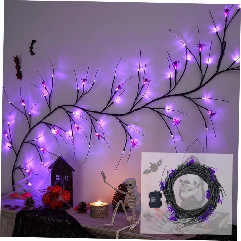 Halloween Purple Spider Vine Waterproof Timing String Light