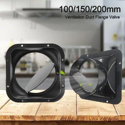 Portable ABS Ventilation Duct Flange Valve Black