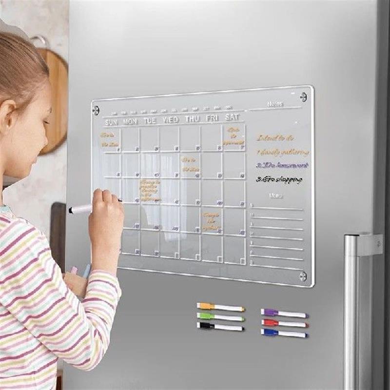 Clear Acrylic Fridge Magnet Sticker Calendar Board Planner