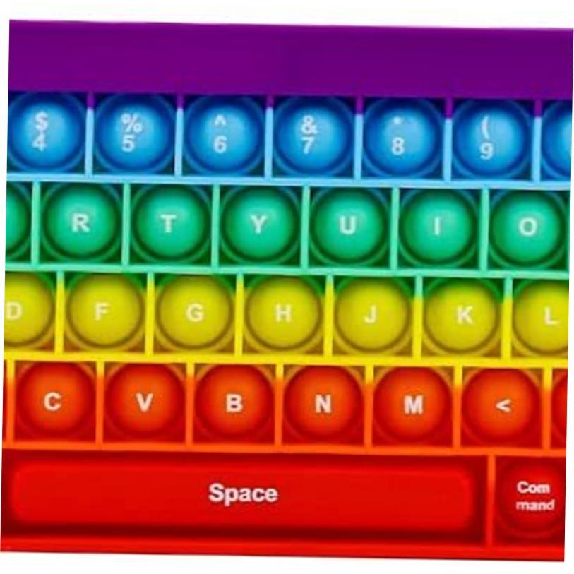 kids Rainbow Silicone Keyboard pop it Fidget Toys按键盘玩具