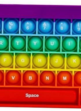 kids Rainbow Silicone Keyboard pop it Fidget Toys按键盘玩具