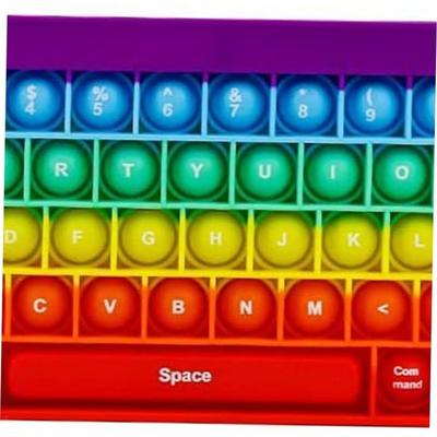 kids Rainbow Silicone Keyboard pop it Fidget Toys按键盘玩具