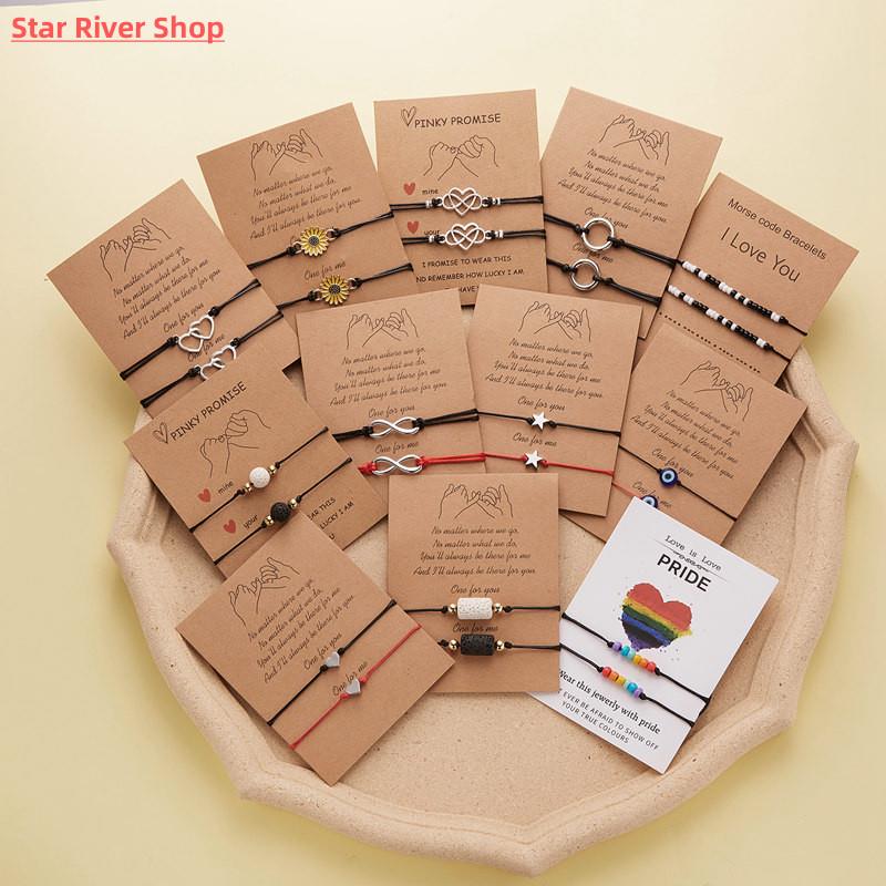 2 PCS/Set Couple Bracelet For Women Lover Sun Moon Star Hear