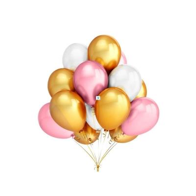 50pcs Gold White Black Pink Latex Balloons Birthday Party100