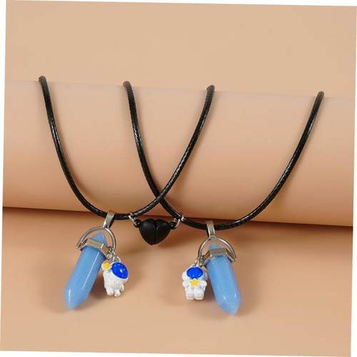 2PCS Luminous Hexagonal Column Couple Magnetic Necklace for