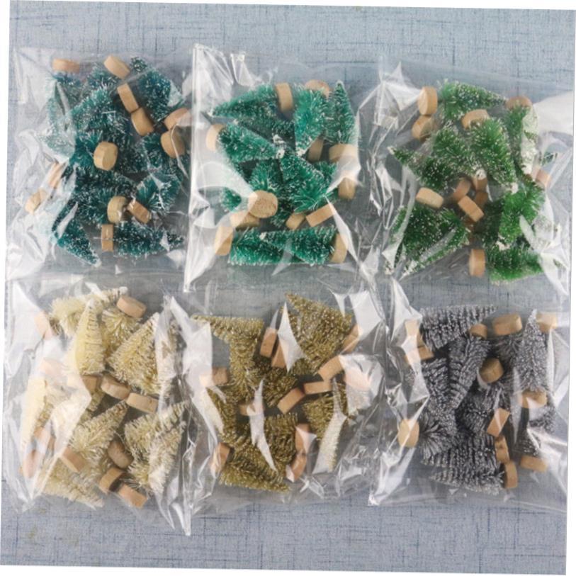 12Pcs Mini Christmas Tree Santa Claus Snow Christmas