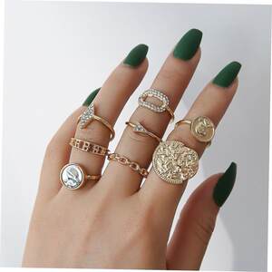 Finger Rings Set Women Knuckle Rings Female Jewelry戒指组套