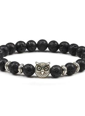 Black Lava Tiger Eye Weathered Stone Bracelets Bangles