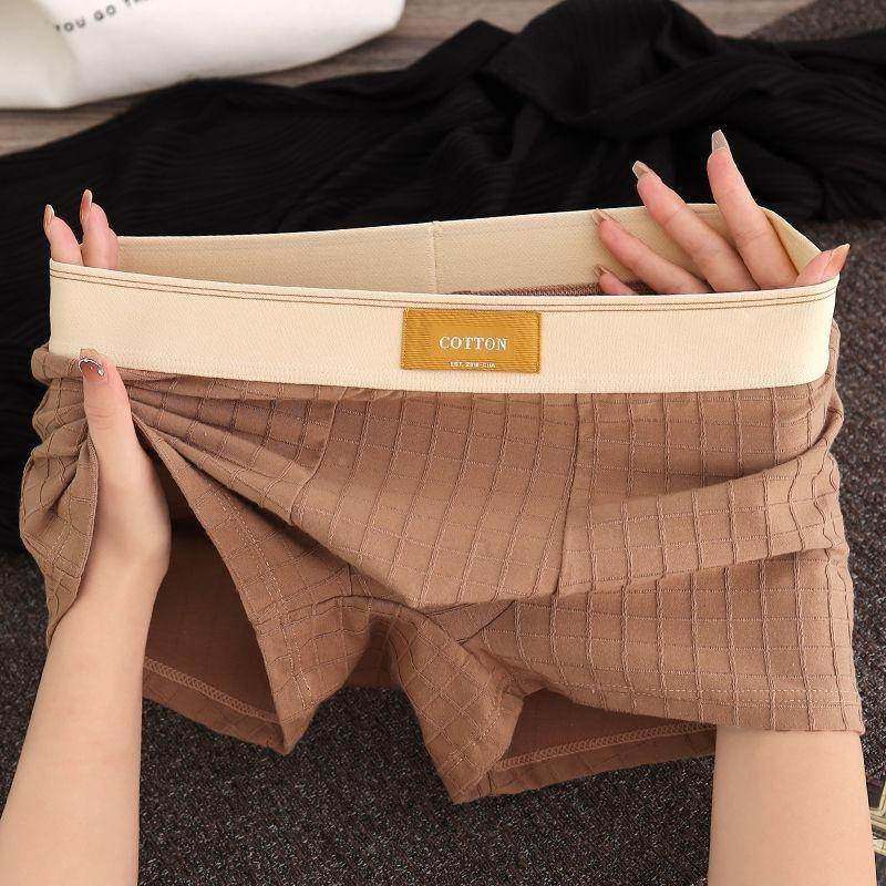 纯棉新款格子男士内裤潮流个性平角裤男生裤衩运动全棉四角短裤头,运动服/休闲服装,运动内裤,淘宝优惠券,粉丝福利购,淘宝优惠卷