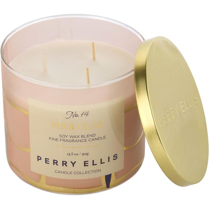 -PERRY ELLIS PINK CLAY; SCENTED CANDLE 14.5 OZ