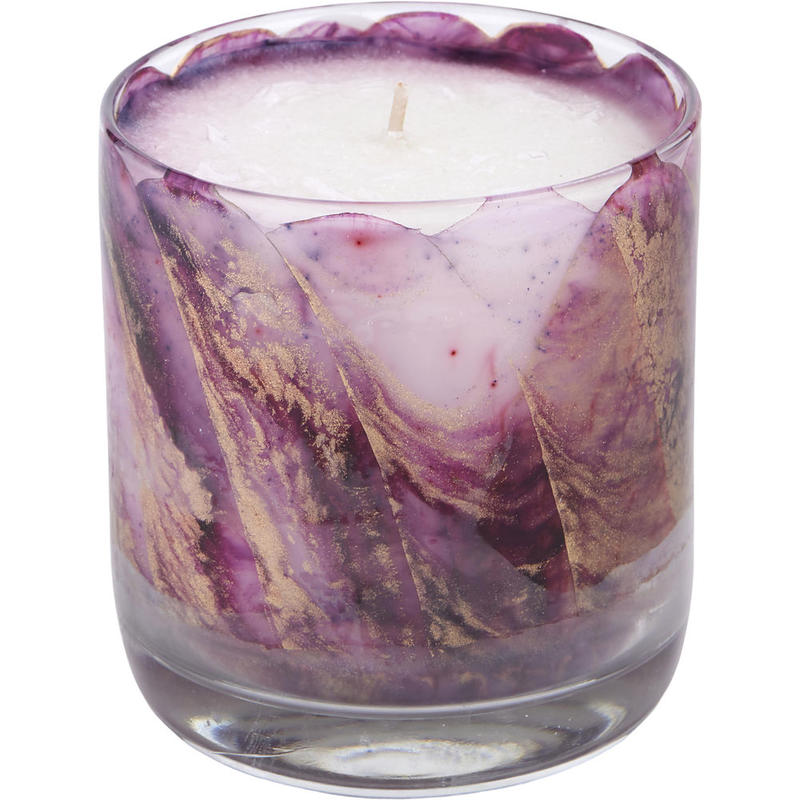 -LOTUS BLOOM CANDLE; THE INSIDE OF THIS 3.5 in WAX PAINTED